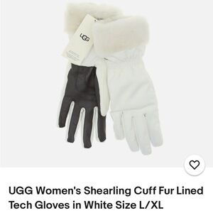 UGG Womens Shearling Cuff Fur All weather gloves.L/XL